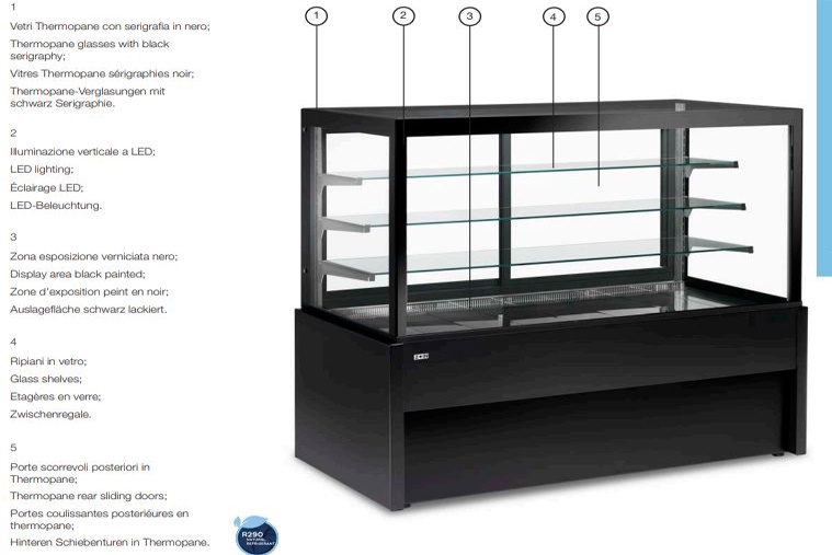 Refrigerating counters for pastry mod. Sandy